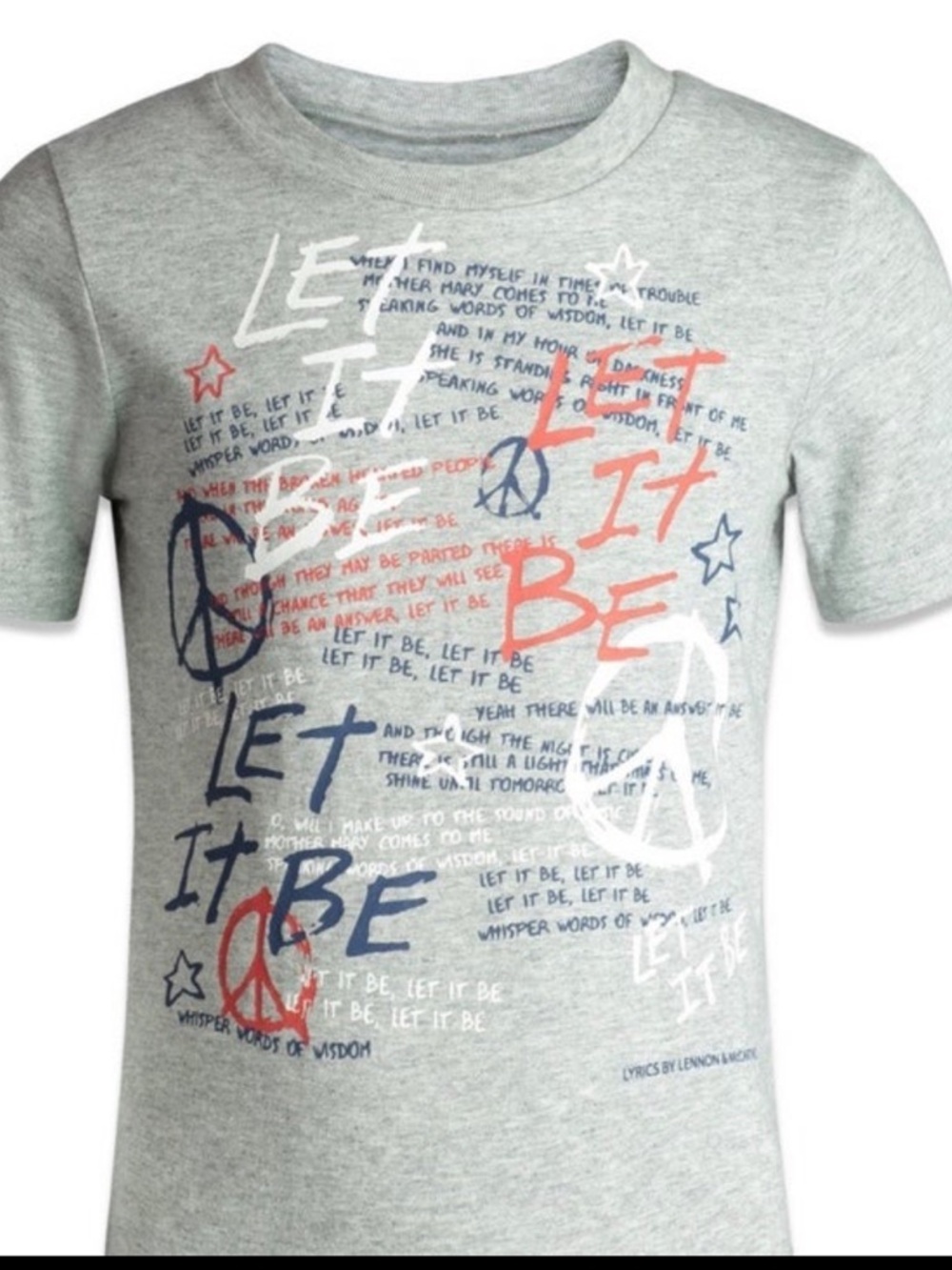 LENNON & MCCARTNEY size 18 month "Let It Be" Peace T-shirt. Unisex RARE! $24